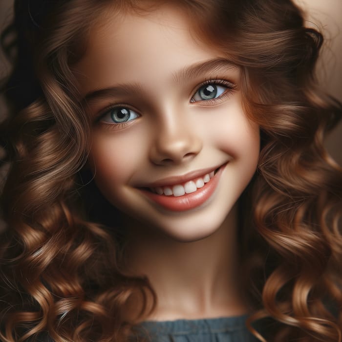 Captivating Smiling Girl with Curly Hair