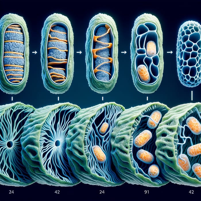 Aging Mitochondria: Detailed Visual Representation