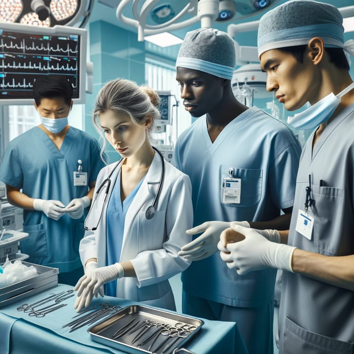Diverse Medical Team in Operating Room - Professional Surgery Scene