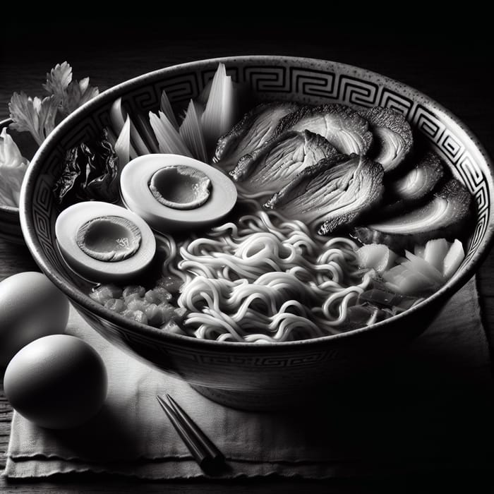 Stunning Black and White Ramen Bowl | Delicious Flavors