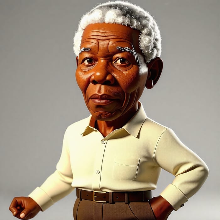 3D Cartoon Pixar Style Nelson Mandela Character Design