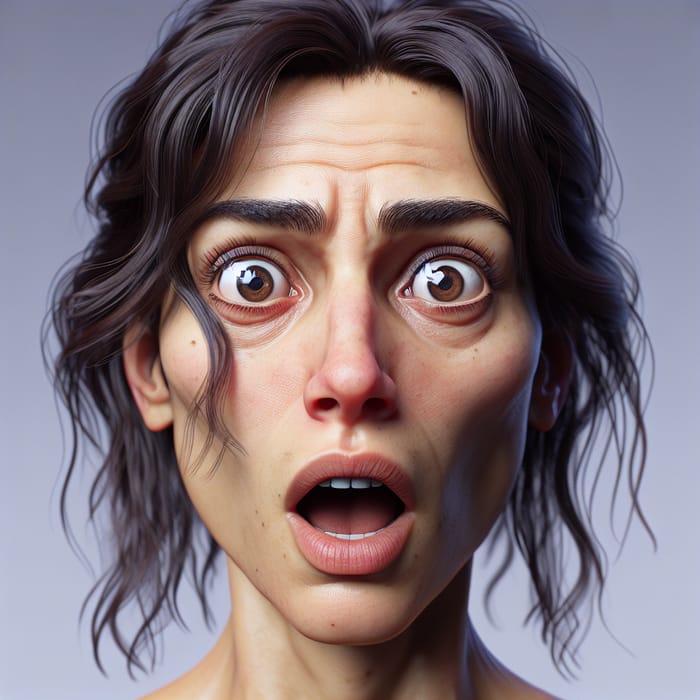 3D Ultra-Realistic Surprised Middle-Eastern Woman Rendering