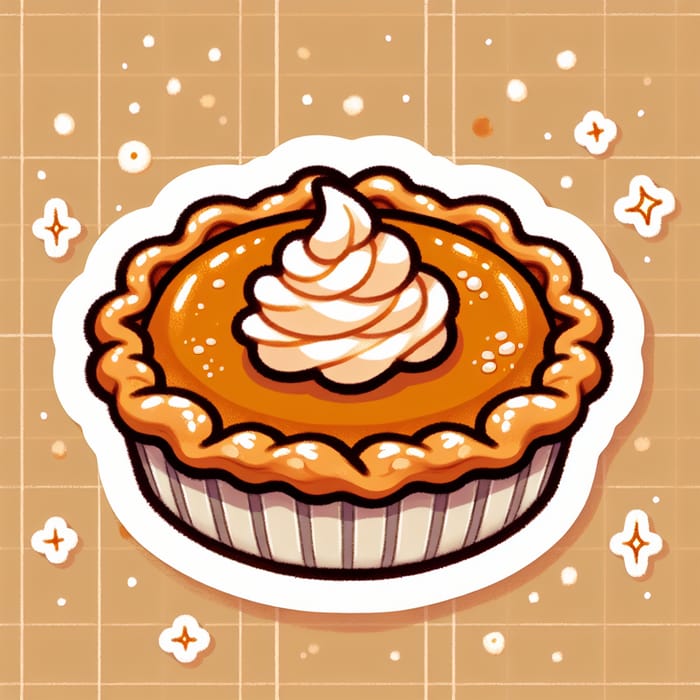 Cute Pumpkin Pie Sticker for Festive Fall Decor