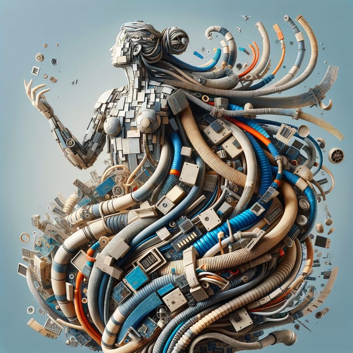Digital Collage of Upcycled Sculptures | Artistic Interpretation