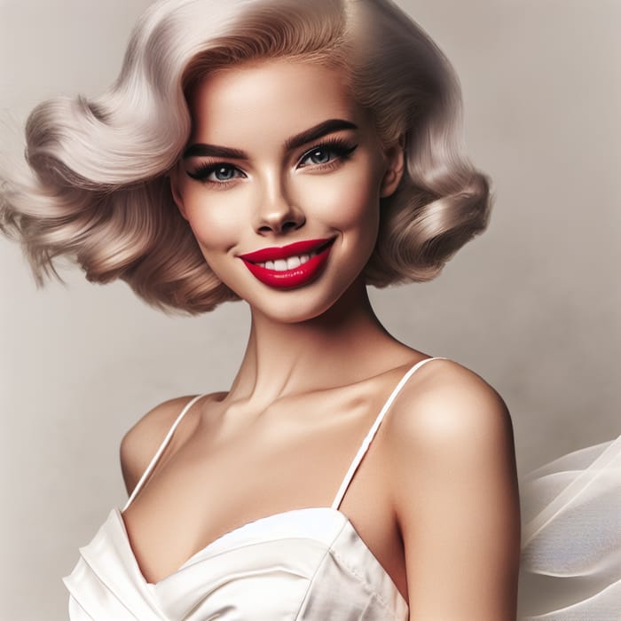 Marilyn Monroe: Iconic Platinum Blonde in Vintage-inspired Fashion