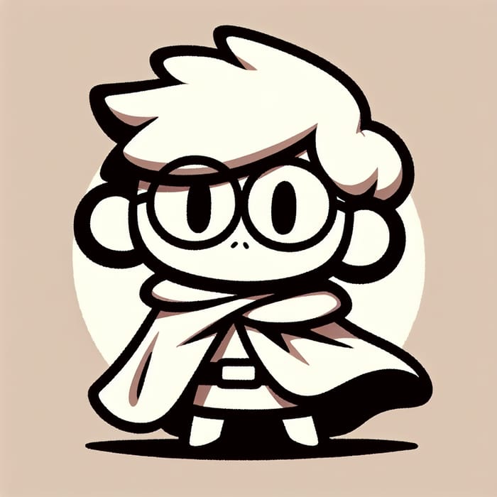 Cartoon Boy Wearing Glasses and Cape