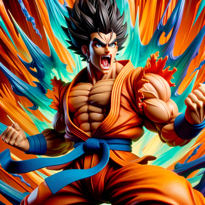 Muscular Goku Dancing | Exciting Anime Character in Orange Uniform