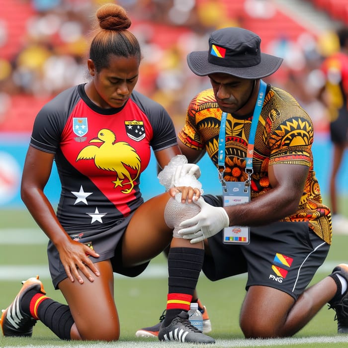 Papua New Guinea Sports Physiotherapist at Pacific Games Rugby Field