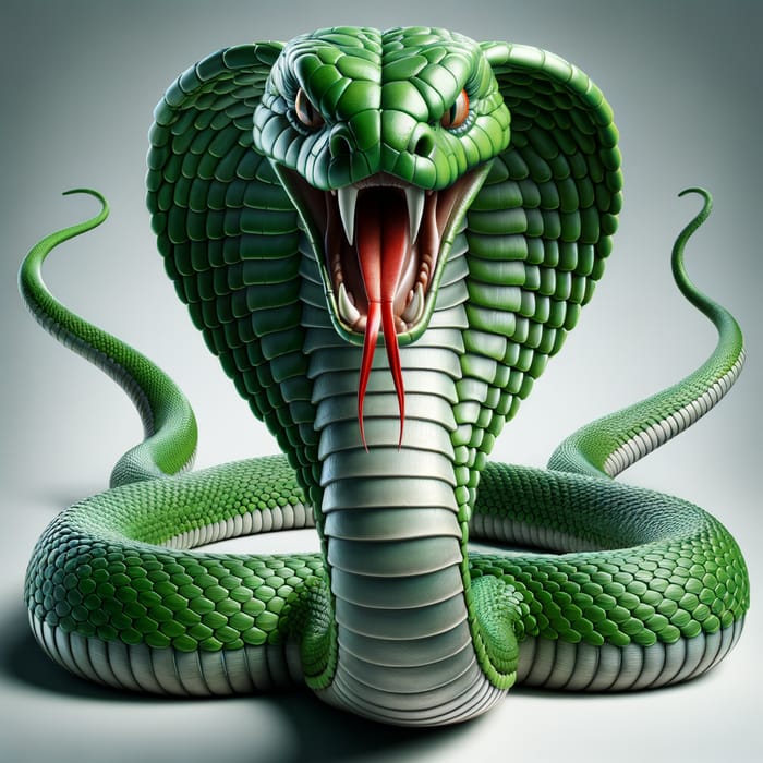 3D Furious Green Cobra in Attack Position