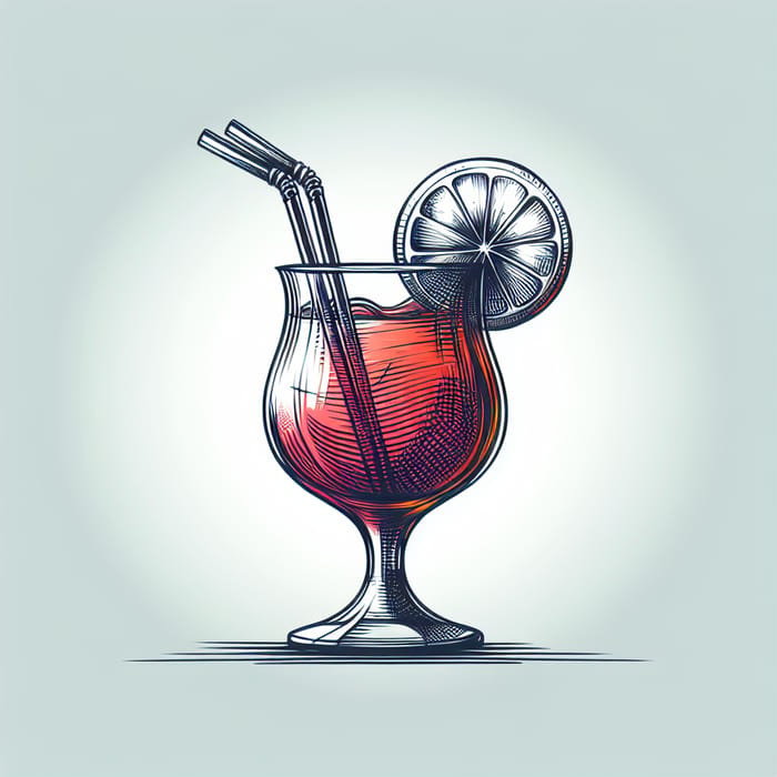 Refreshing Cocktail Sketch for Business Logo