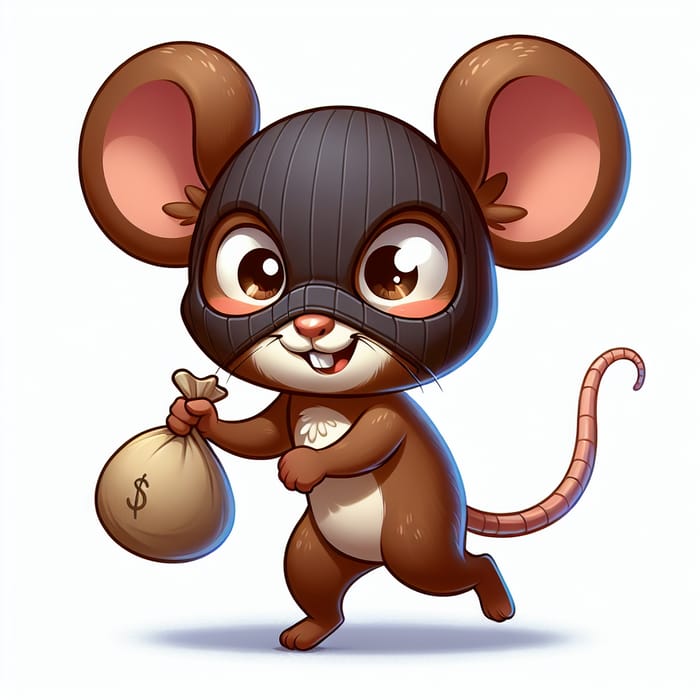 Animated Brown Mouse Thief | Cute Character Illustration