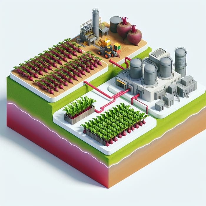 3D Map of Beet Production and Juice Processing | AI Art Generator ...