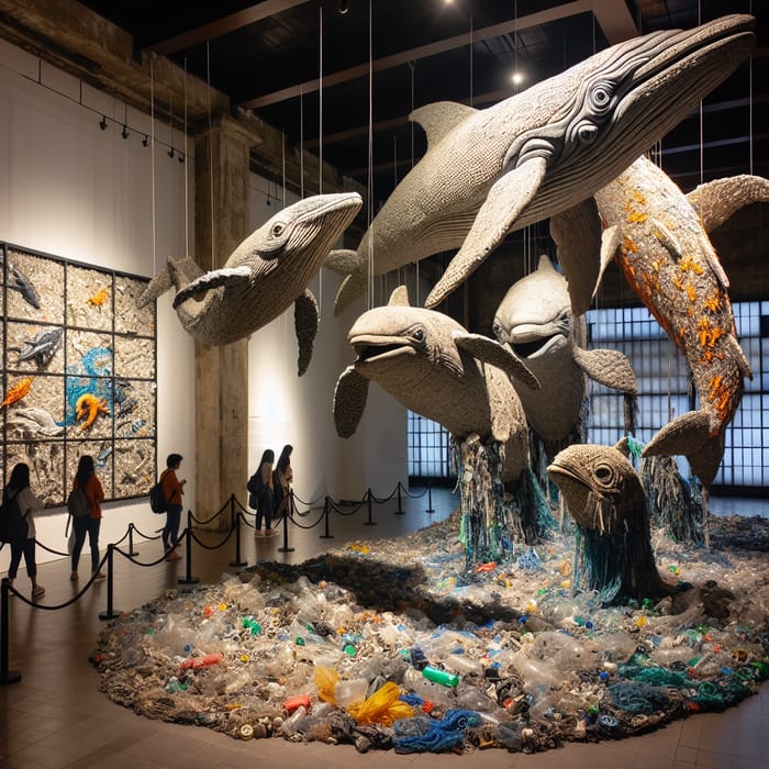 Sirens of Sorrow: Symphony of Plastic Seas Art Installation
