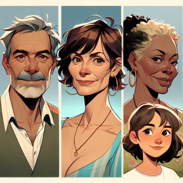 Studio Ghibli Style Characters: Age Diversity and Whimsical Art