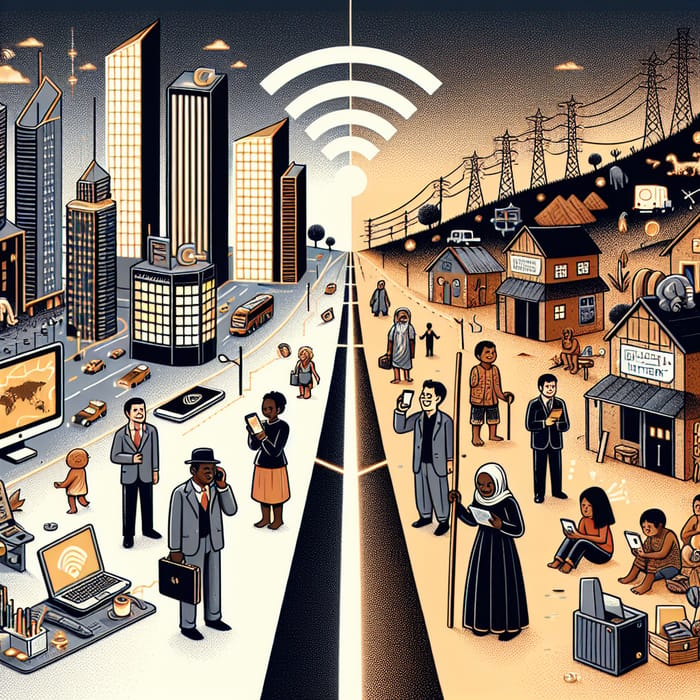 Digital Inequality Unequal Access To Technology And Internet AI Art Digital Inequality Unequal Access To Technology And Internet AI Art