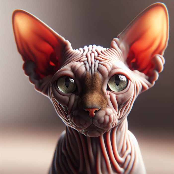 Detailed Visualization of a Sphynx Cat in Warm Setting