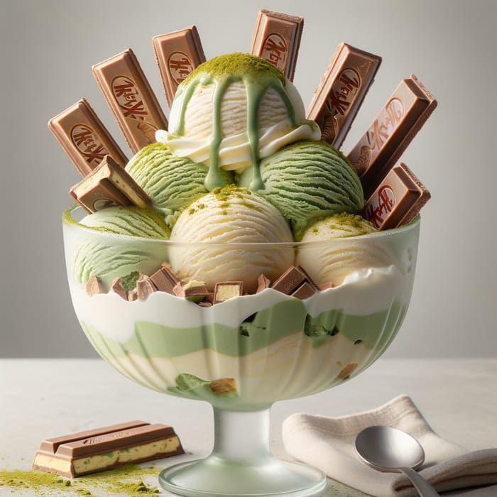 KitKat Matcha Sundae | Creamy Ice Cream Layers