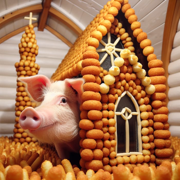 Pig in Croquette Church Scene