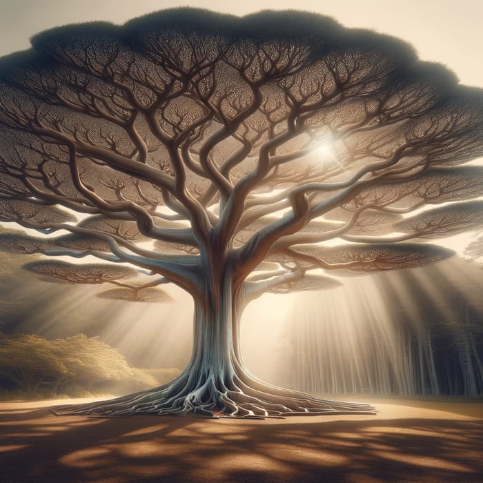 Majestic Sword Tree: Ethereal Landscape Marvel