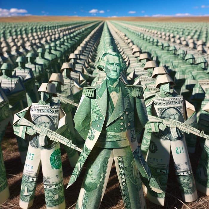 Dollar Bill Army: Creative Display of $1 Soldier Formation