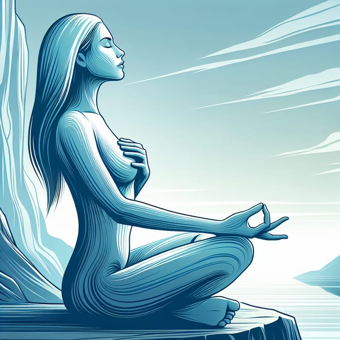 Serenity in Meditation: Calm Human Figure Illustration