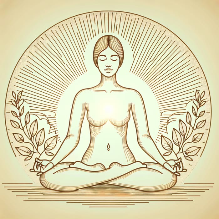 Serene Meditation Scene: Middle-Eastern Human Figure in Tranquil Lotus Pose