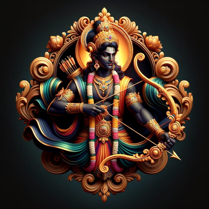 Shree Ram 3D Image Photo: Divine Lord Ram in Vibrant Attire