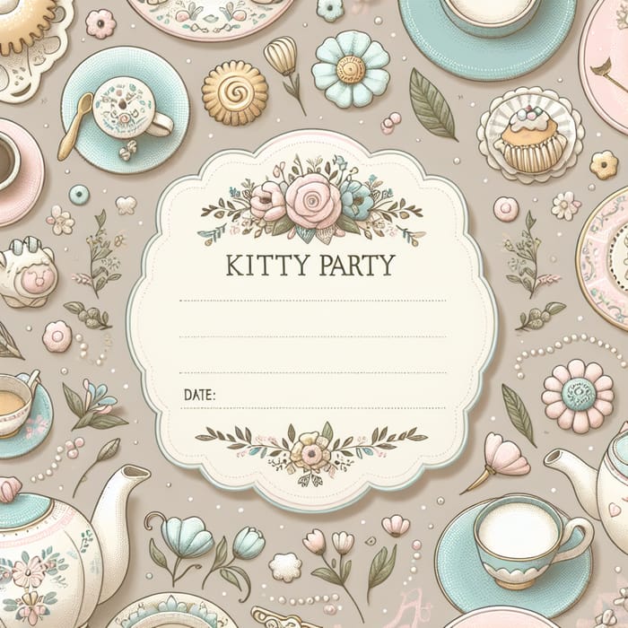 Decorative Kitty Party Invitation Template | Date, Time, Venue