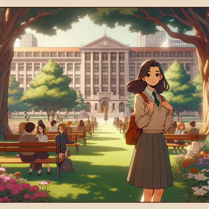 School Garden Story: Young South Asian Protagonist in Vintage Anime