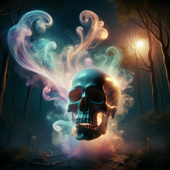 Ethereal Skull Wish in Moonlit Forest