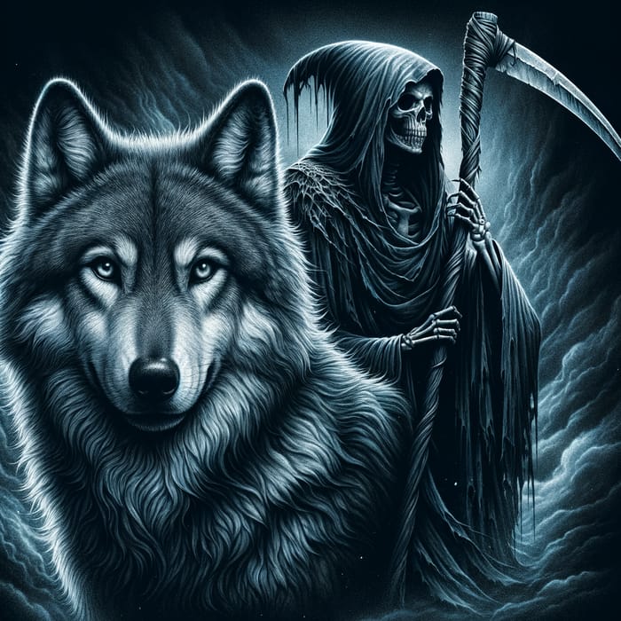 Grim Wolf and Reaper Art | Mystic Scenery