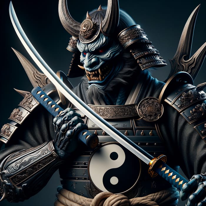 Formidable Oni Samurai Embracing Yin and Yang