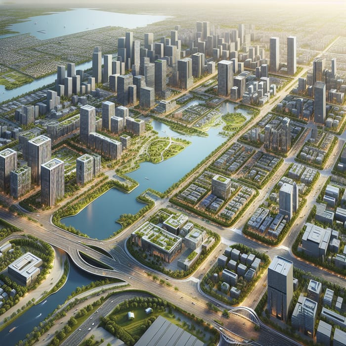 Modern Industrial City Design | Residential, Commercial, Schools, Parks in 1200 Acres