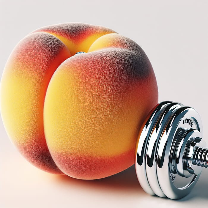 Ripe Peach and Chrome Barbell - Stunning Visual Contrast