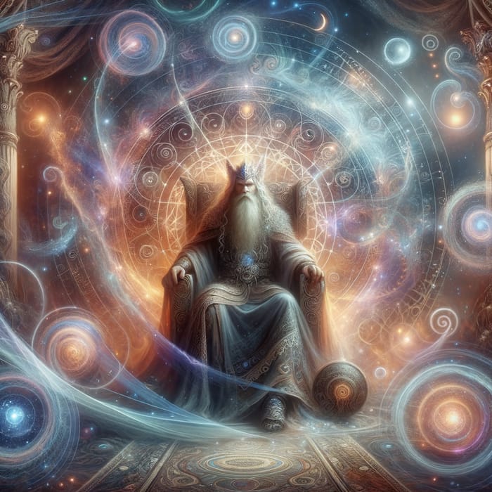 Odin, Mystical God of Norse Mythology | Cosmic Throne Digital Art