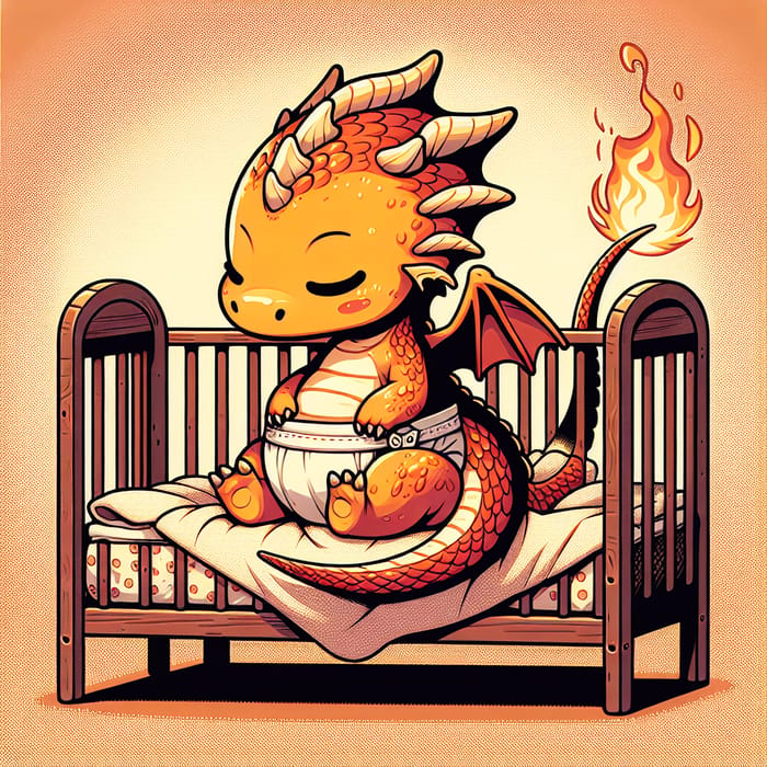 Baby Charizard Dragon Diaper Crib Vector