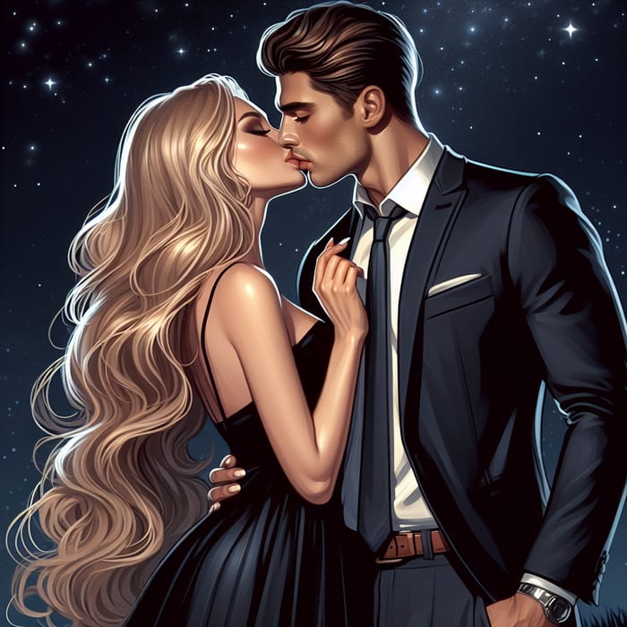 Romantic Night Sky Kissed Scene | Serene Love Moment