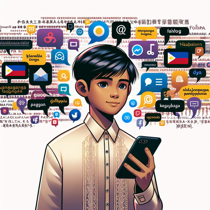 Modern Filipino Boy in Social Media Scene