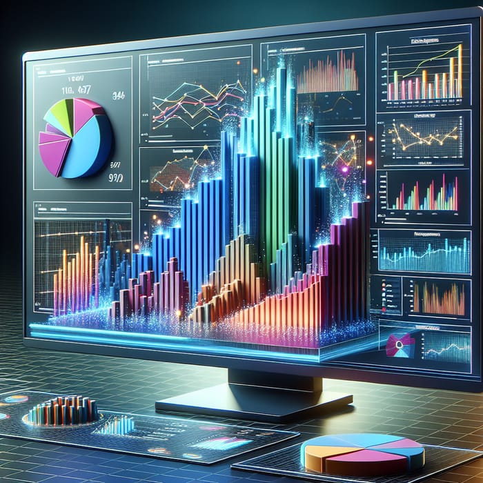 Market Penetration Data Visualization: Intricate 3D Graphs & Charts