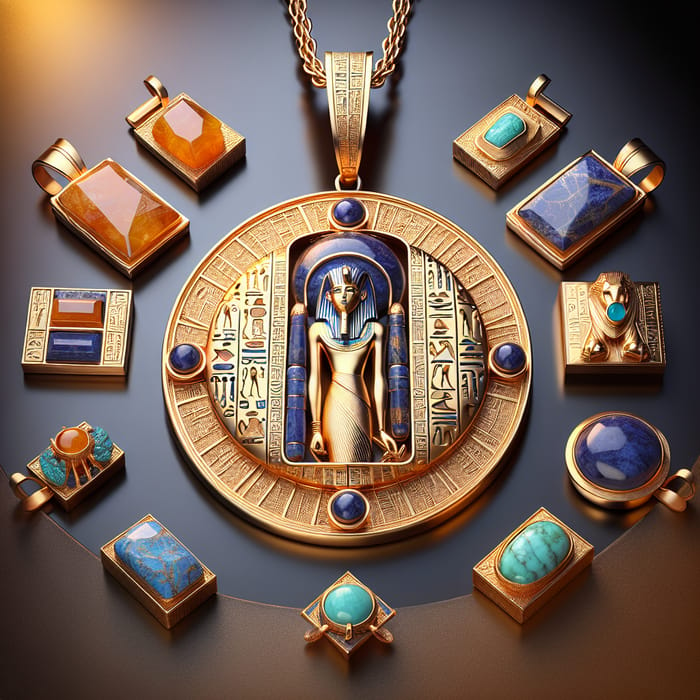 Elegant Egyptian Pendant - Luxurious Gold Design