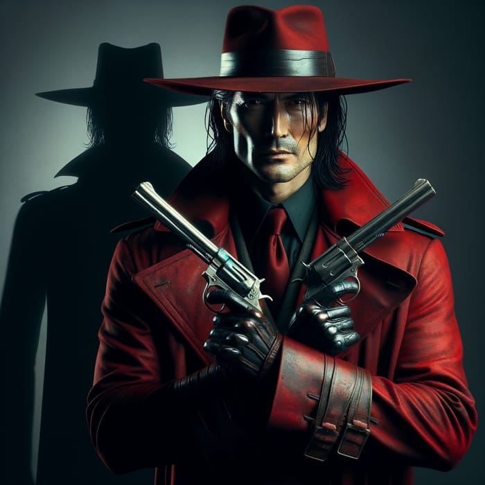 Keanu Reeves as Alucard: Gothic Fiction Character with Dual Silver Pistols