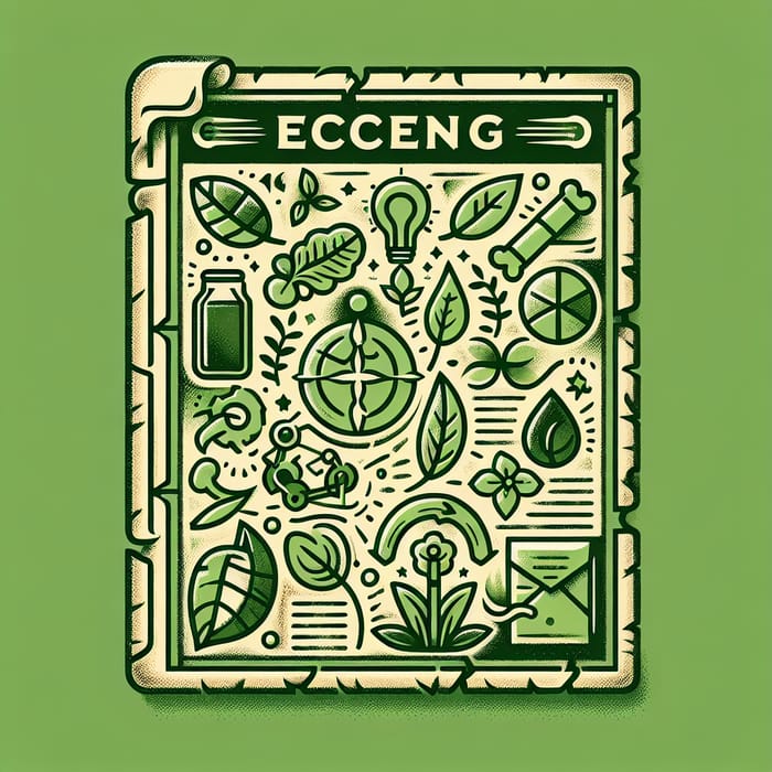 Eco-Friendly Magazine Cover in Green Tones Resembling Aged Document