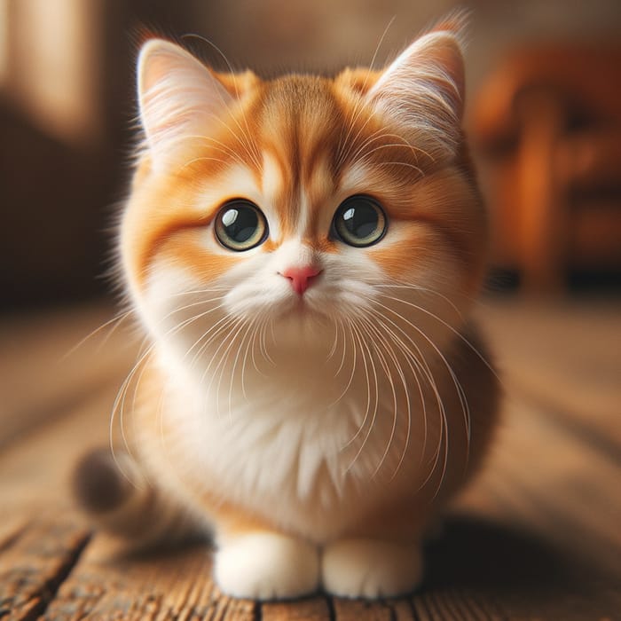 Adorable Orange and White Cat - Curious and Alert