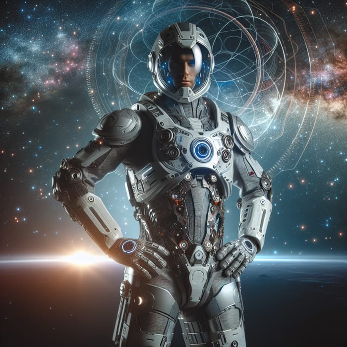 Elon Musk - Futuristic High-Tech Space Suit Pose in Sci-Fi Setting