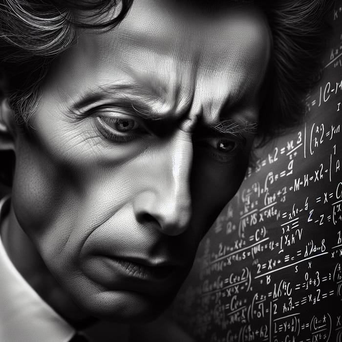 Captivating Portrait of Mathematical Genius in Intense Focus
