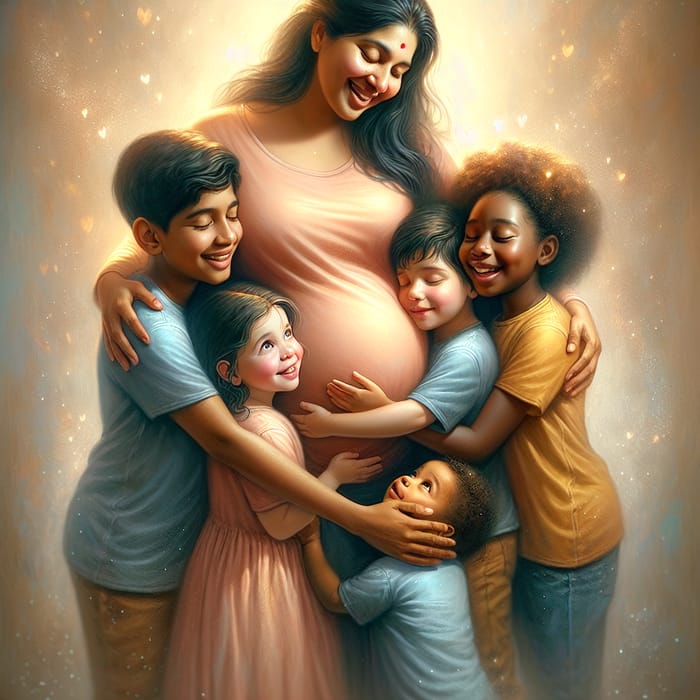 Tender Parenthood: Joyful Family Portrait of Pregnancy & Diversity