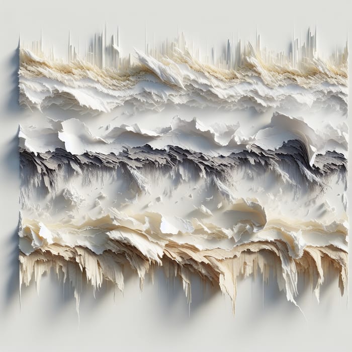 Torn Paper Edge with Frayed Strands | Textured White Background