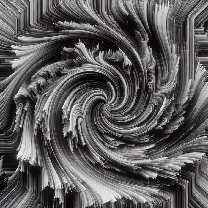 Ethereal Grayscale Swirl - Captivating Static Artistry