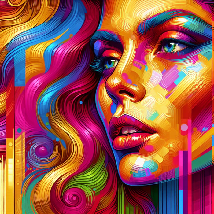 Captivating Pop Art Magazine Cover with Bold Colors and Exaggerated Expression