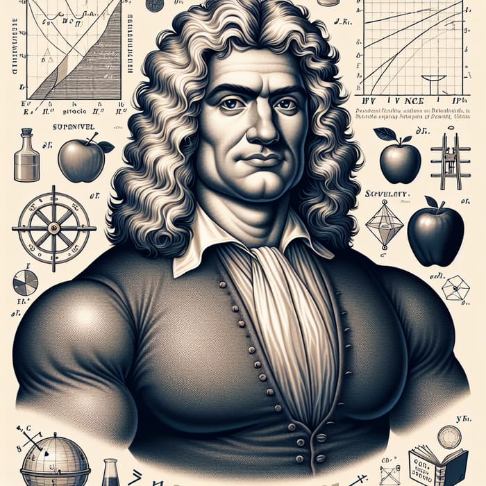 Isaac Newton in Giga Chad Form